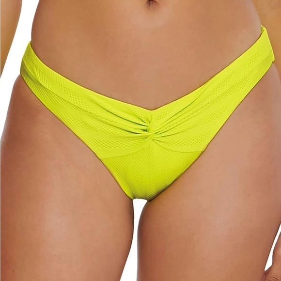 NEW BECCA by Rebecca Virtue Women’s Medium Prima Hipster Bottom Lime Green‎ NWT - Picture 1 of 5